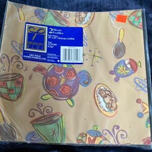 Vintage Gift Wrap with Tea Party Theme‎